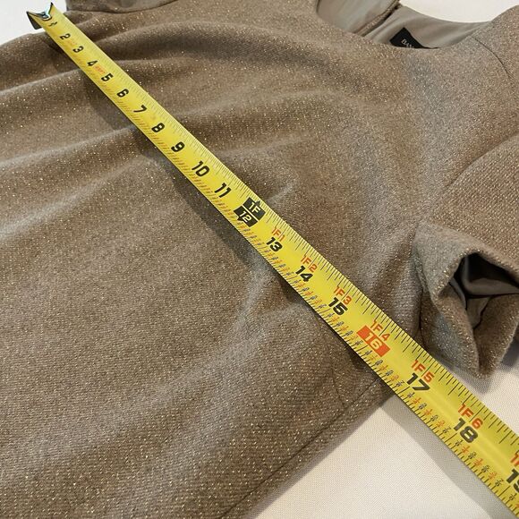 NWT Banana Republic Camel Tan Metallic Shimmer Shift Dress Sz XS - Picture 5 of 14